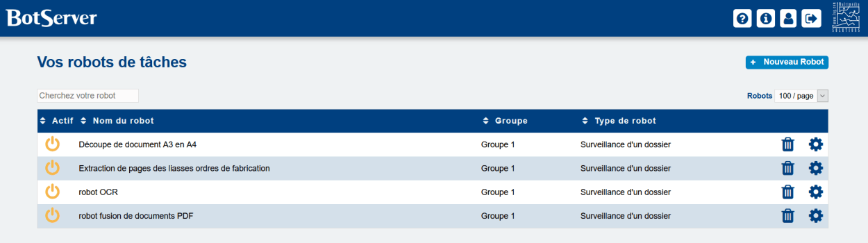 les robots de BotSserver
